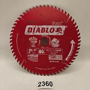 DIABLOT 7-1/4 60 TOOTH ULTRA FINISH CIRCULAR SAW BLADE D0760R FINE WOOD WORK